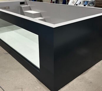 Piscina de polipropileno de 6,5 mx 2,5 m con ventana de 4 m