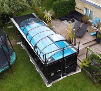 Piscina Contenedor 6,11 x 2,5m Lista para Usar con Techo, Pack Premium