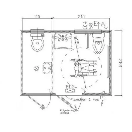 Módulo Sanitario PMR nuevo con WC PMR y Lavabo PMR - Imagen 4