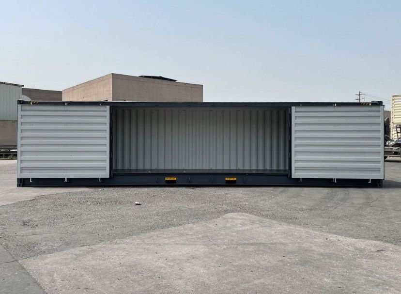 Contenedor marítimo 40 pies lateral abierto gris nuevo - Imagen 4