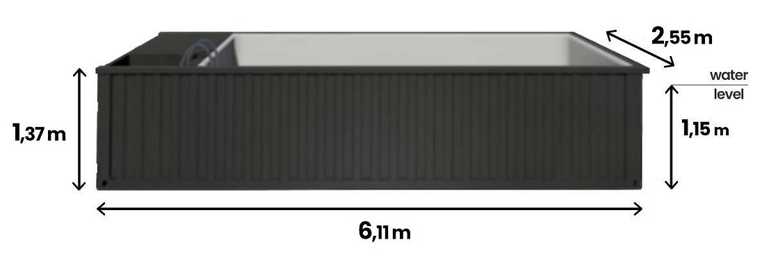 Piscina contenedor 6,2 mx 2,5 m Jet Swim - Imagen 2