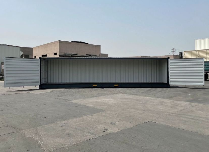 Contenedor marítimo 40 pies lateral abierto gris nuevo - Imagen 2